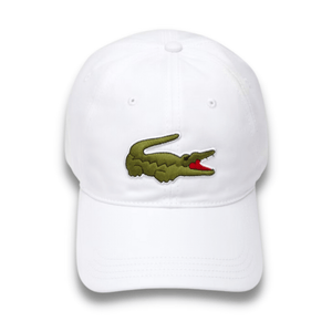 Lacoste Hats OS Lacoste Unisex Contrast Strap And Oversized Crocodile Cotton Cap RK4711-WHT