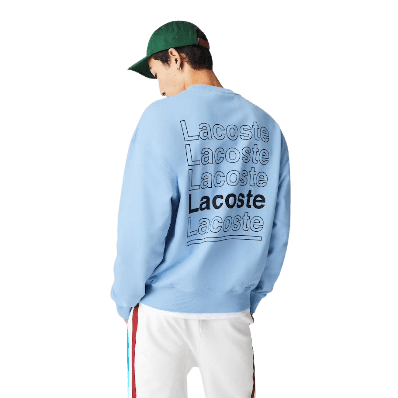 LACOSTE Lacoste Men’s LIVE Loose Fit Crew Neck Print Fleece Sweatshirt
