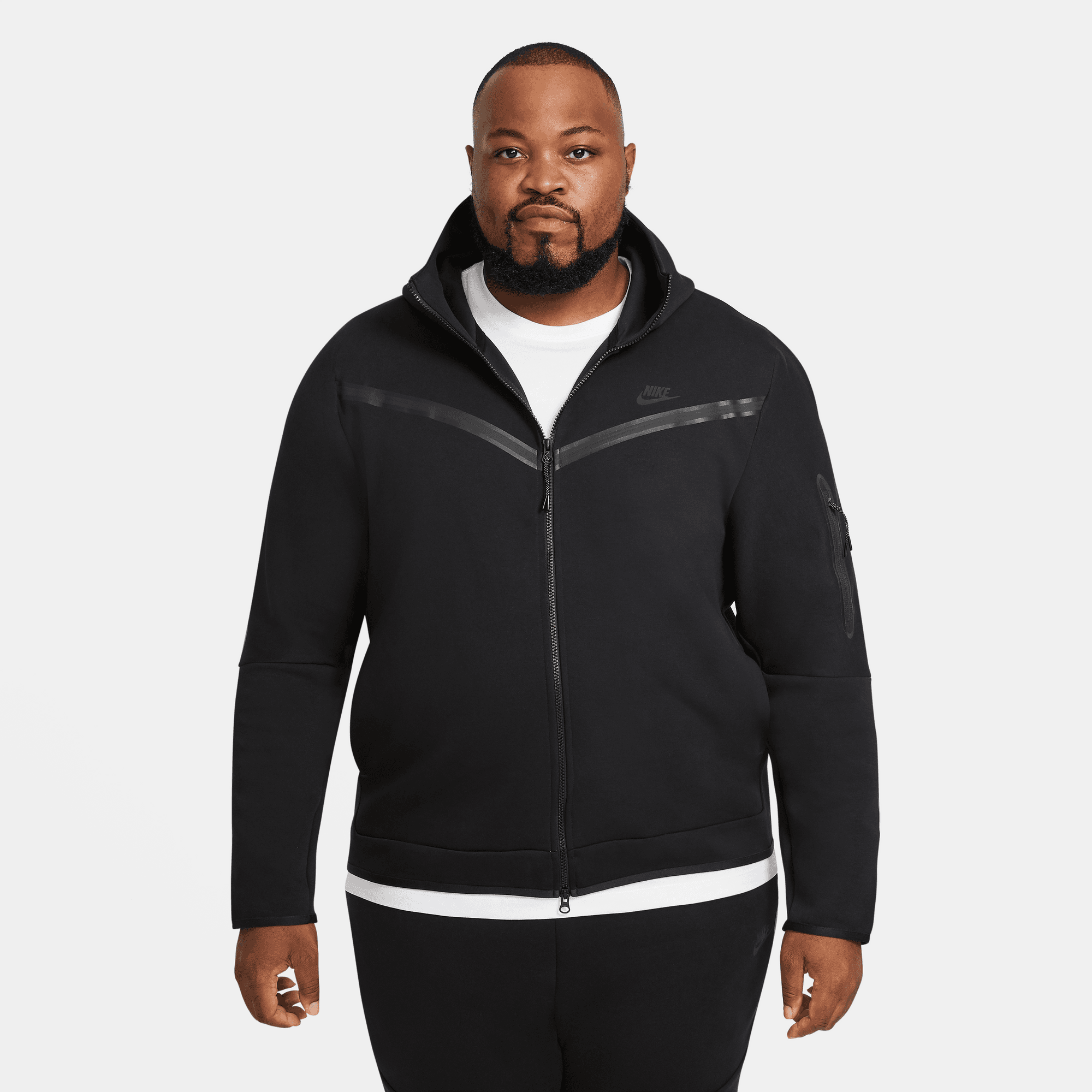 Shop Nike Tech Fleece Full-Zip Hoodie CU4489-010 black