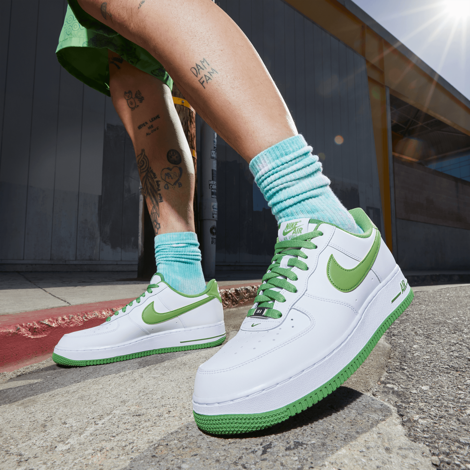 Nike air force 1 top green mens