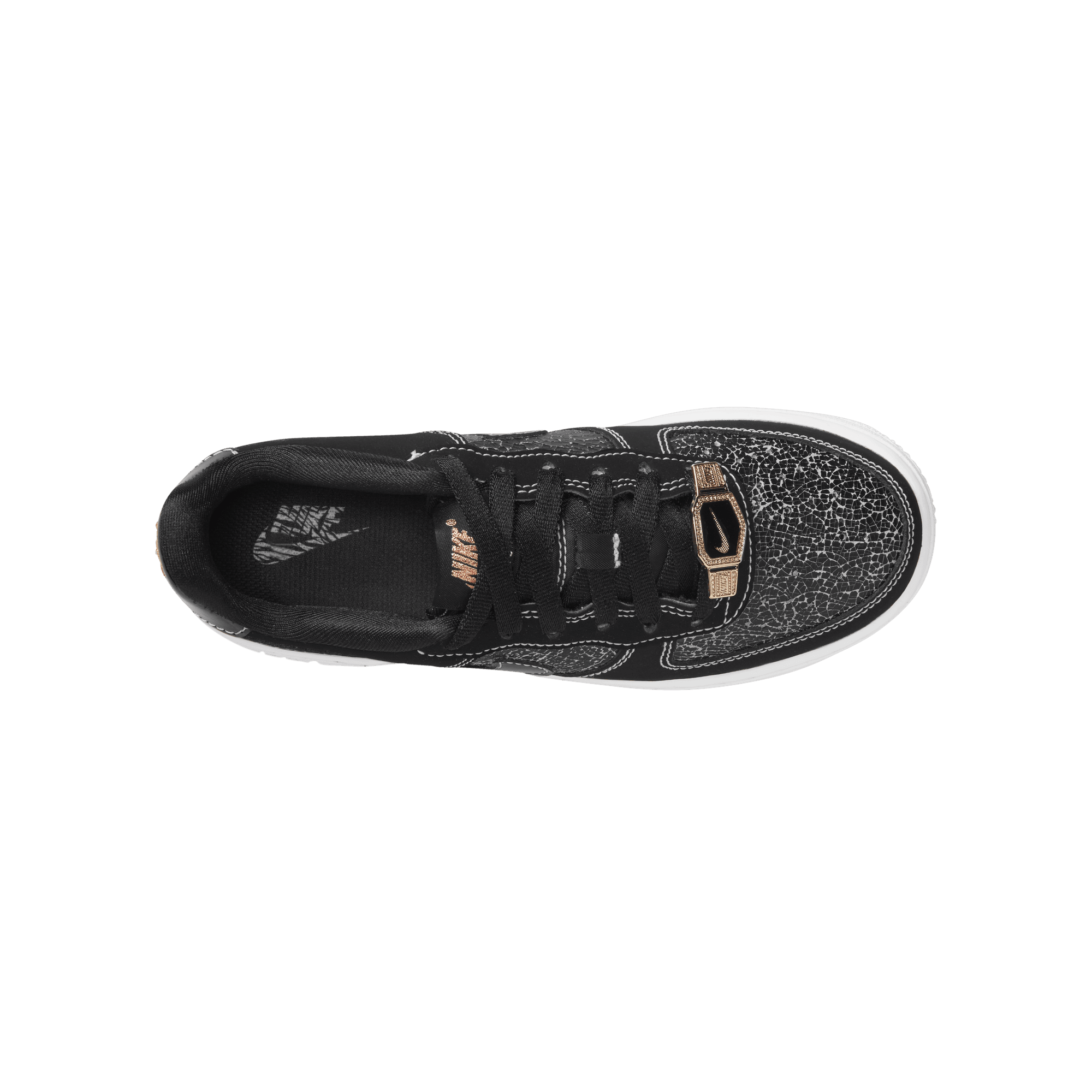 Nike Air Force 1 LV8 White/Black/Metallic Gold Grade School Kids' Shoe