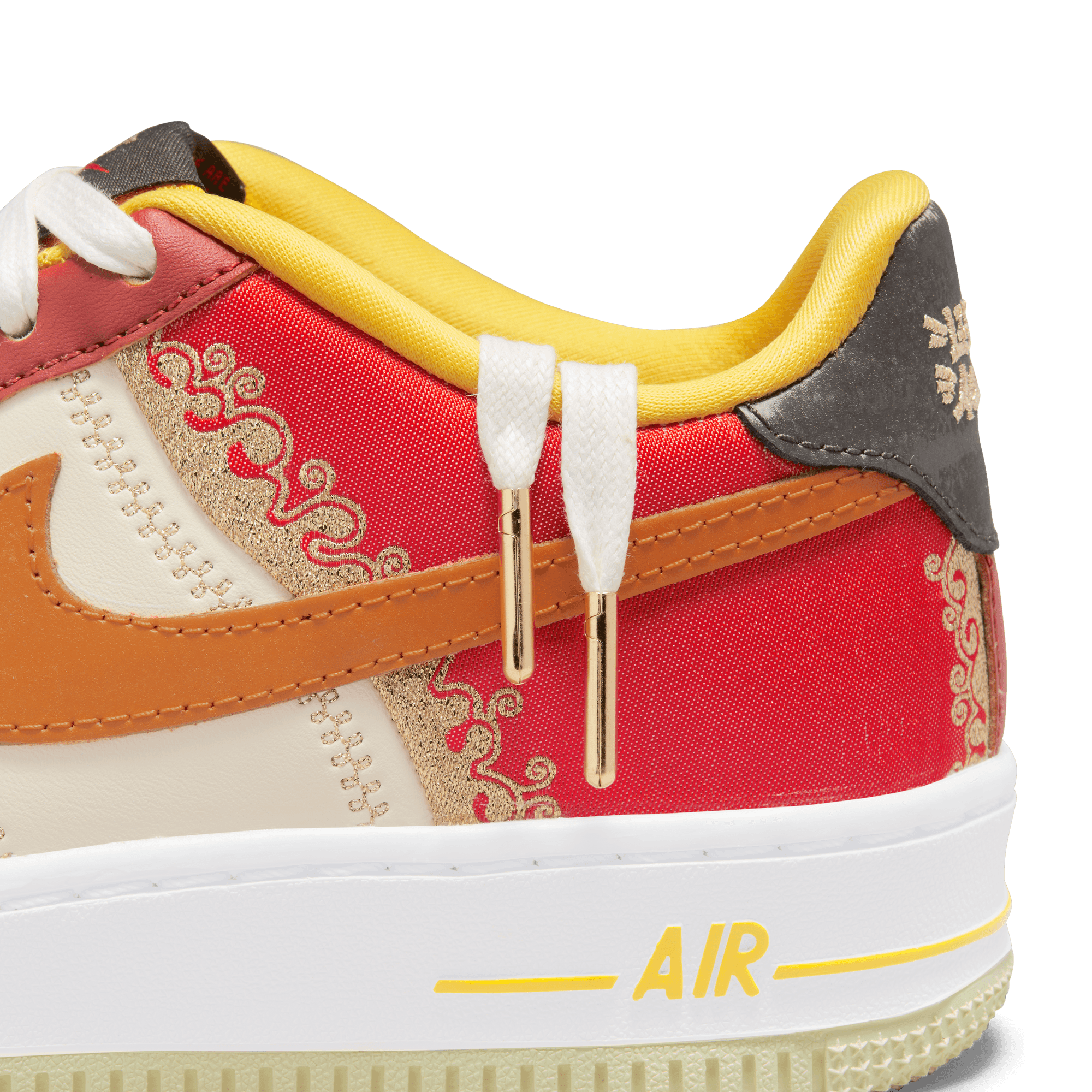 Red and yellow air top force ones