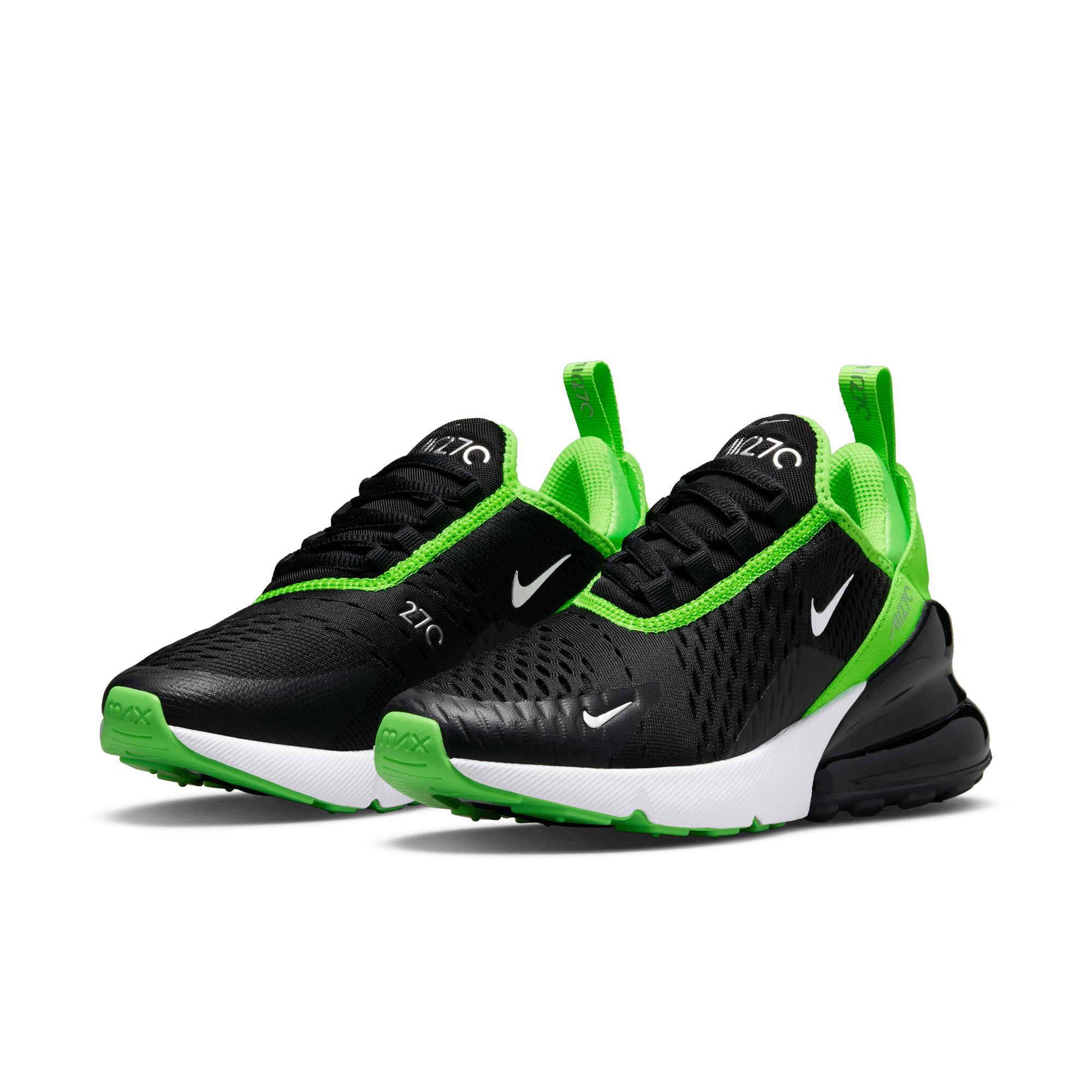 Air max 270 black/volt grade school kids' shoe cheap
