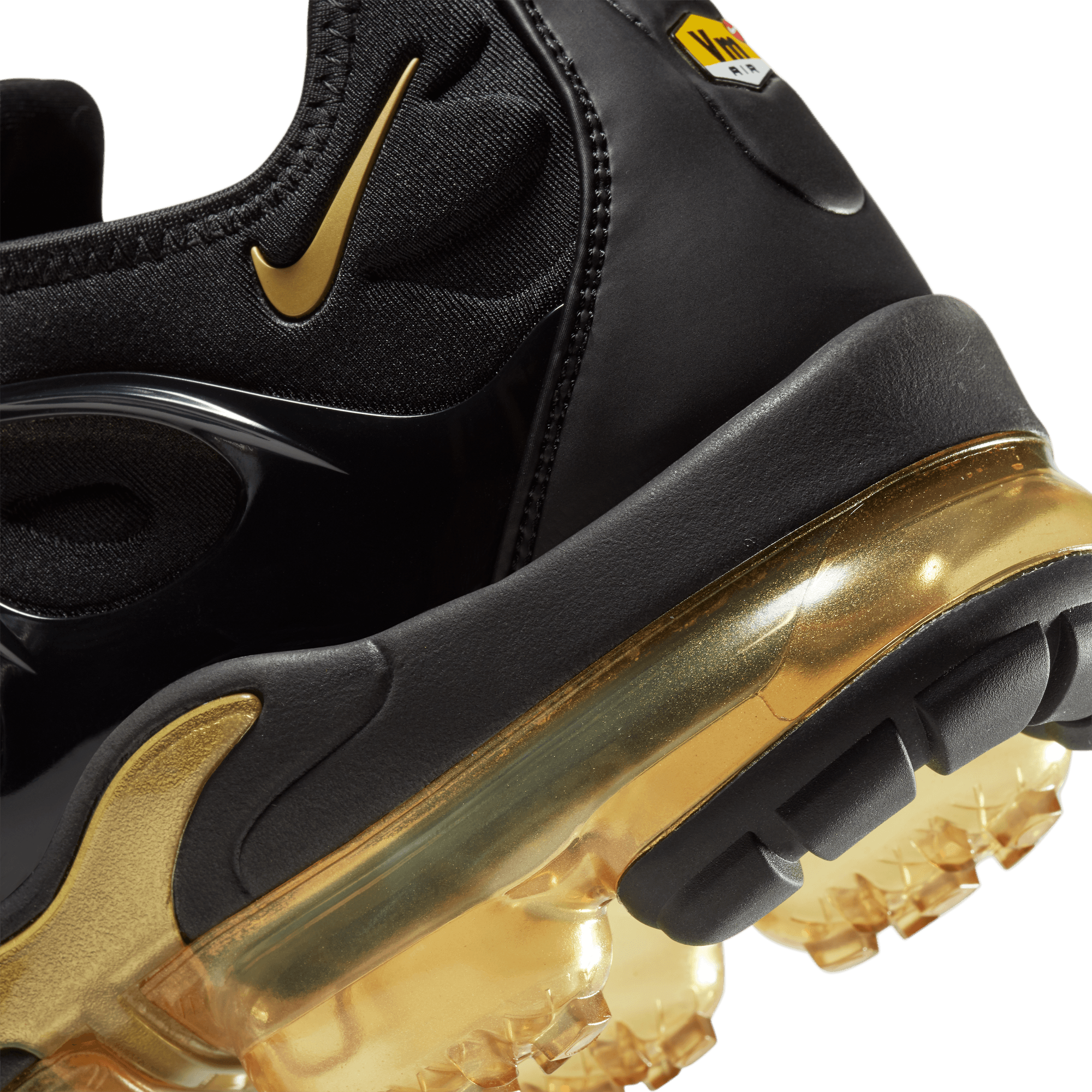 Black and gold vapormax top mens