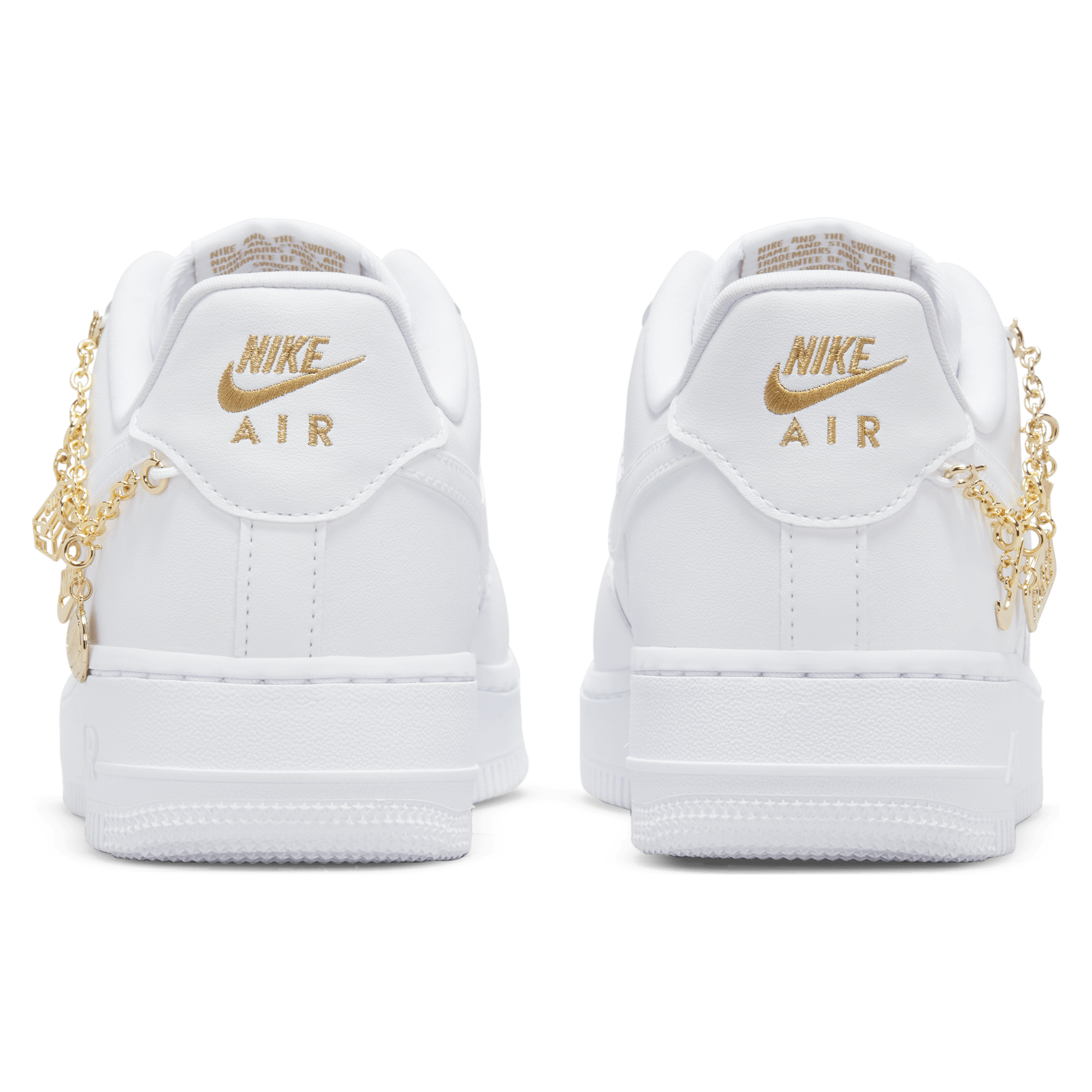 nike air force 1 womens white and gold