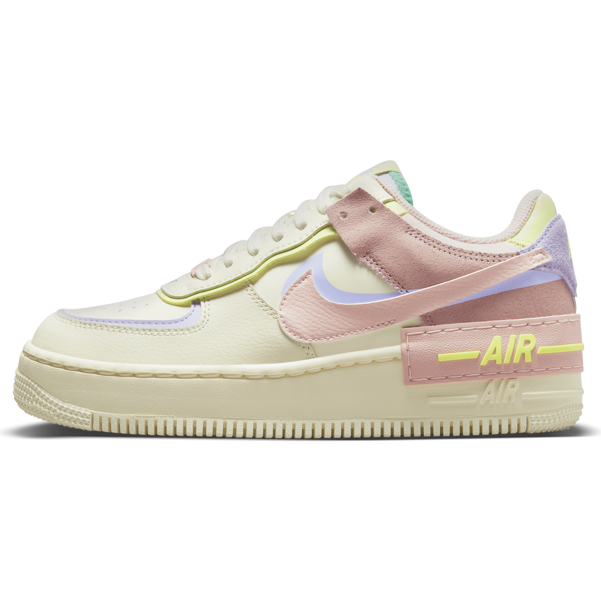 Nike Air Force 1 Shadow Sneakers in Soft Pink and Blue Burgundy Mix