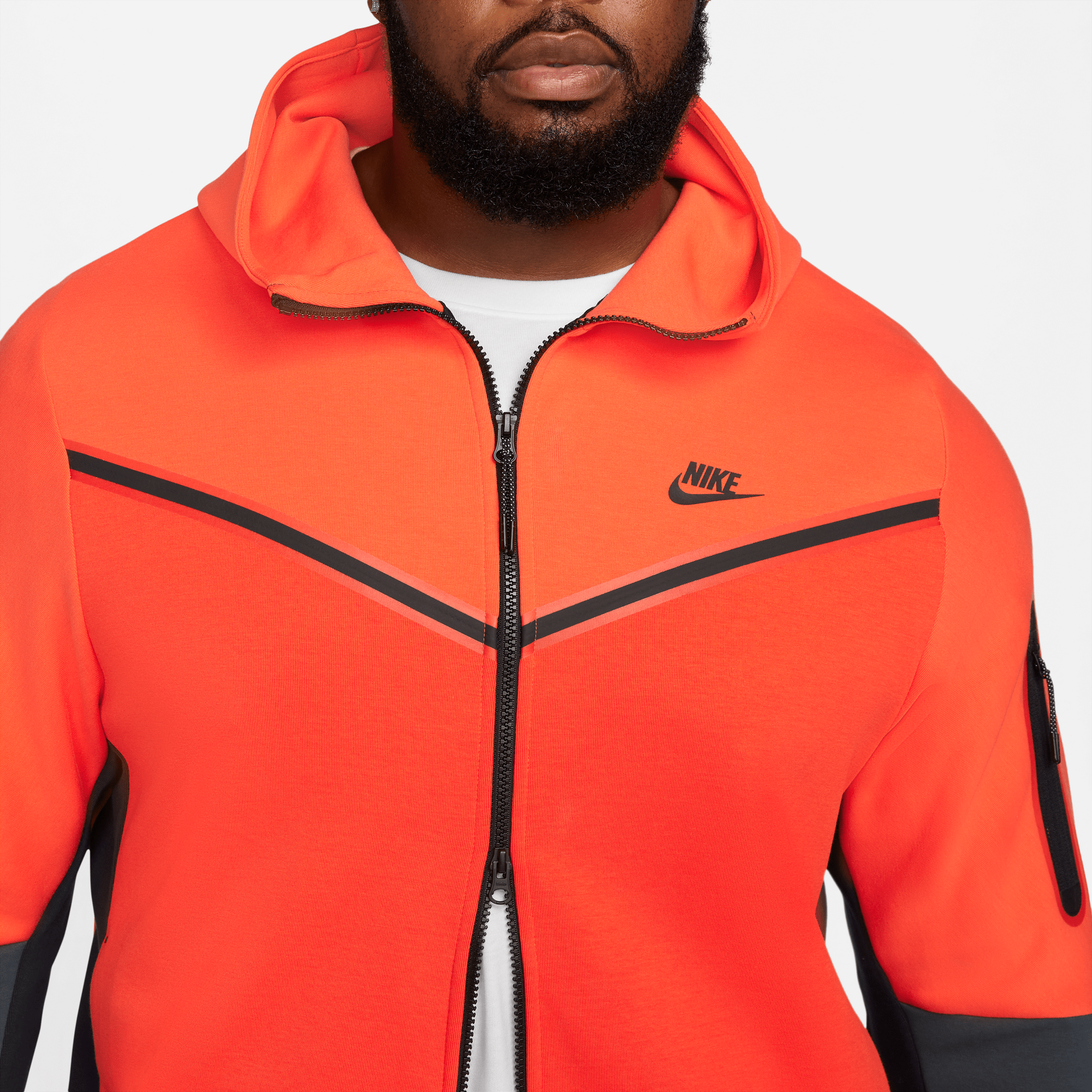 Nike hoodie black and orange online